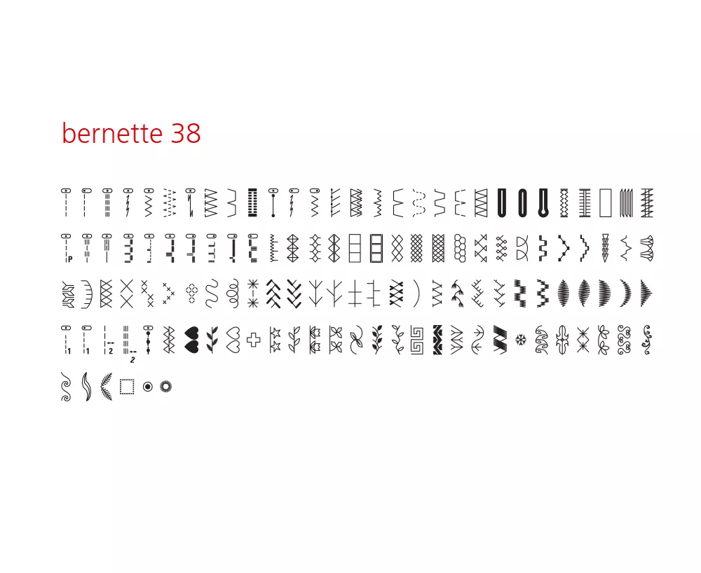 Bernette B38 — таблица строчек