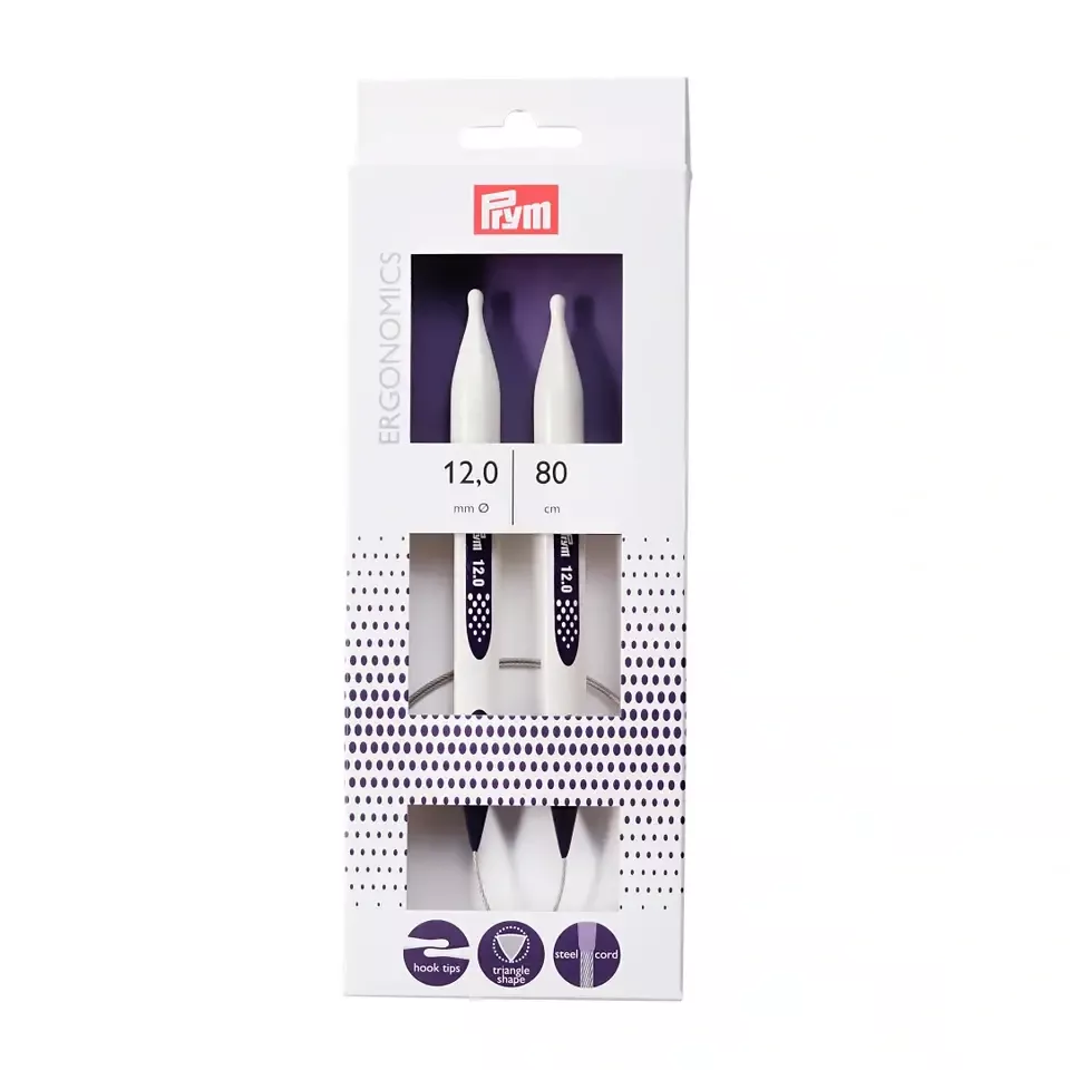 215814 Спицы круговые, 80 см, 12,0 мм, пластик, Prym Ergonomics