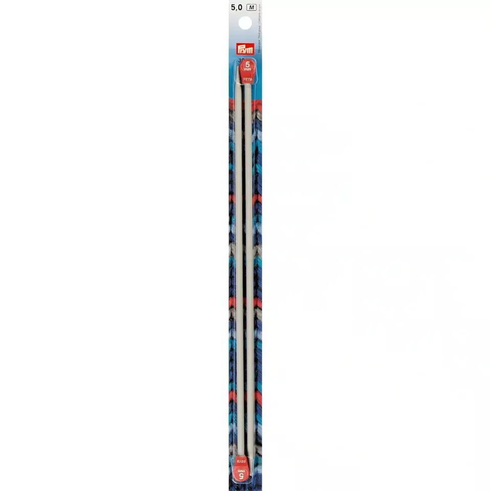 191456 Спицы прямые, алюминий, 30 см, 5,0 мм, Prym