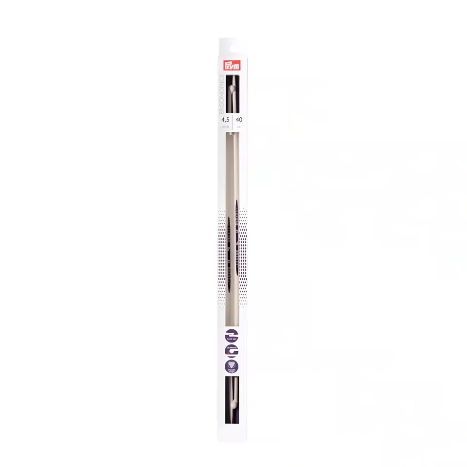 190405 Спицы прямые, пластик, 40 см, 4,50 мм, Prym Ergonomics