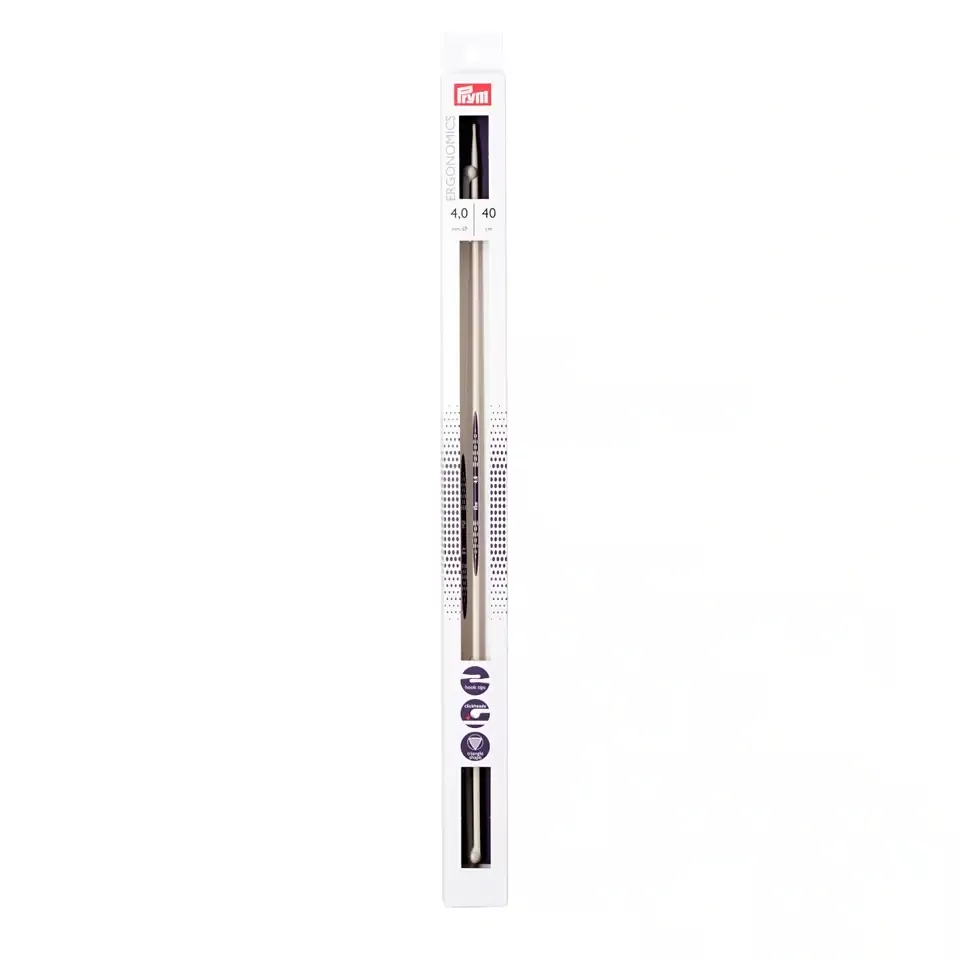 190404 Спицы прямые, пластик, 40 см, 4,00 мм, Prym Ergonomics