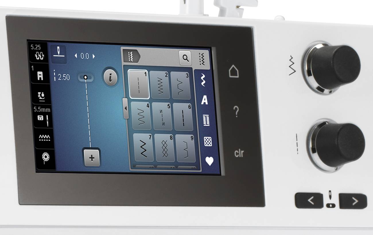 Bernina 475 QE — сенсорный дисплей