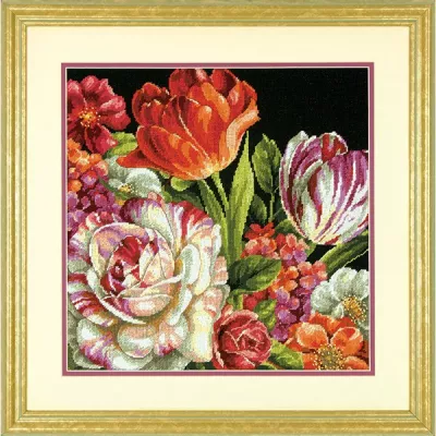 71-20079 Набор для вышивания Букет на черном (Bouquet on Black), 35.5 x 35.5 см, Dimensions