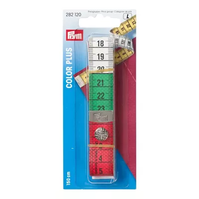 282120 Измерительная лента (сантиметр) Color Plus с кнопкой, 150см/см, Prym