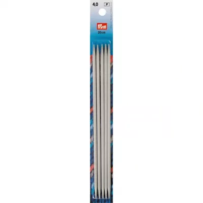 191492 Спицы чулочные, жемчужно-серые, 20 см, 4,0 мм, Prym