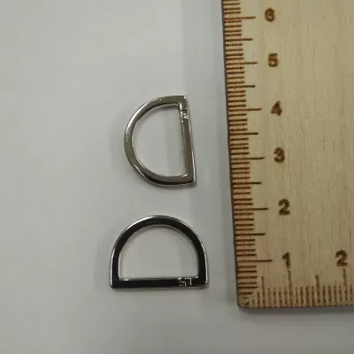 Полукольцо-4, 15 мм, серебро,  металл