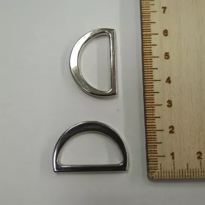 Полукольцо-4, 25 мм, серебро,  металл