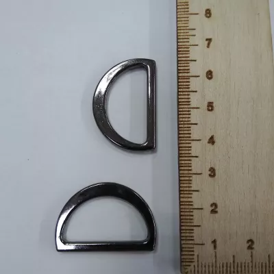Полукольцо-6, 25 мм, темный никель,  металл
