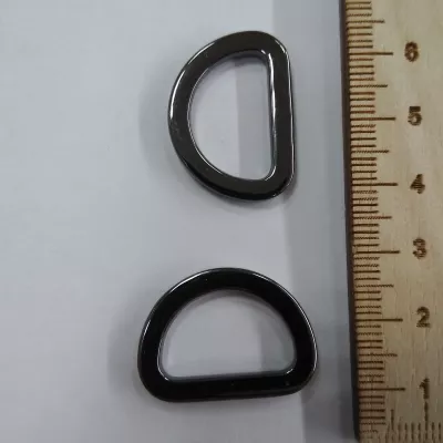 Полукольцо-6, 20 мм, темный никель,  металл