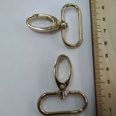 Карабин,  30 мм кольцо, золото 