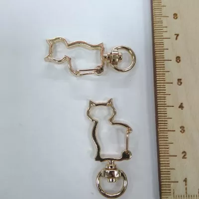 Карабин-кошка, 8 мм кольцо, золото 