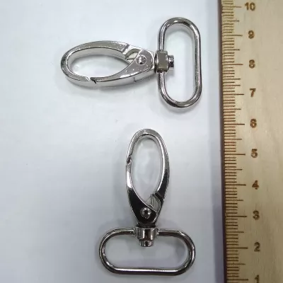 Карабин,  25 мм кольцо, серебро 