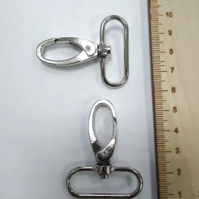 Карабин,  30 мм кольцо, серебро 