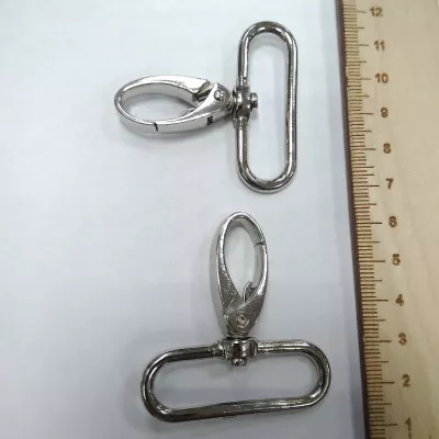 Карабин,  40 мм кольцо, серебро 