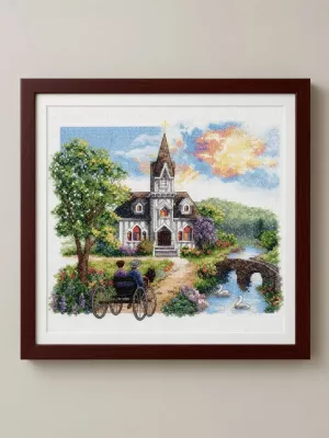 3227 Набор для вышивания Сельская церковь (Country church), 36 x 30 см, Dimensions