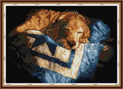 3220 Набор для вышивания Спящая собака (Snooze), 36 x 25 см, Dimensions