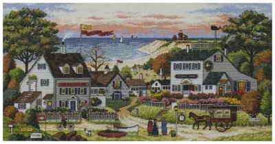 3896 Набор для вышивания Уютная бухта (Cozy Cove), 46 x 23 см, Dimensions
