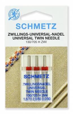 Иглы стандартные двойные набор, Schmetz ZWI № 70/1.6, 80/2.0, 90/3.0