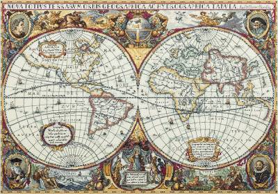 Набор для вышивания PANNA Золотая серия   PZ-1842  ( ПЗ-1842 )  Географическая карта мира