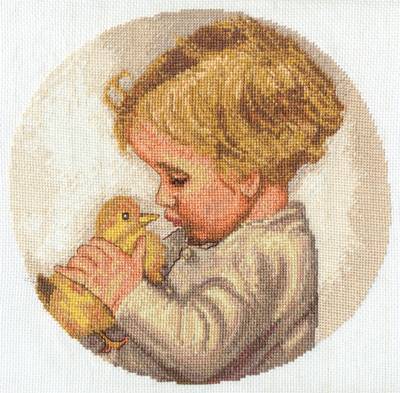 Набор для вышивания PANNA DT-1405  ( ДТ-1405 )  Мальчик с утенком