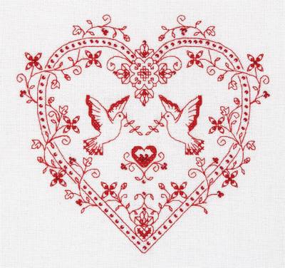 Набор для вышивания PANNA SO-1403  ( СО-1403 )  Сердце с голубями