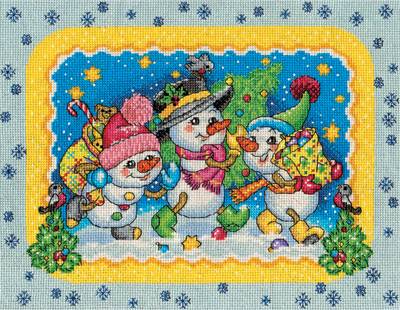 Набор для вышивания PANNA S-1438  ( С-1438 )  Веселые снеговики