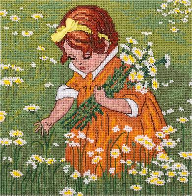 Набор для вышивания PANNA D-1546  ( Д-1546 )  Девочка в ромашках
