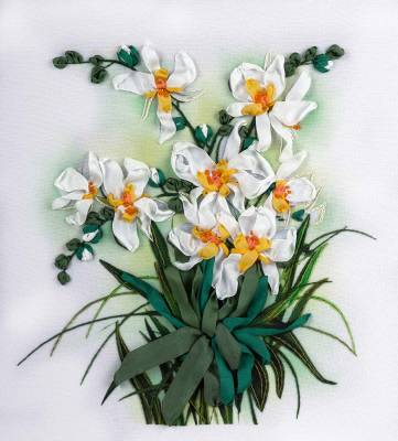 Набор для вышивания PANNA Живая картина   JK-2048  ( ЖК-2048 )  Белые орхидеи