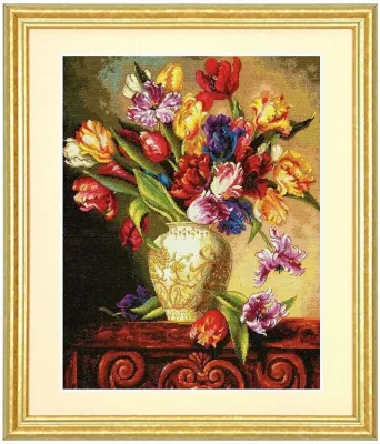 70-35305 Набор для вышивания Пестрые Тюльпаны (Parrot Tulips), 30,4 x 38,1 см, Dimensions