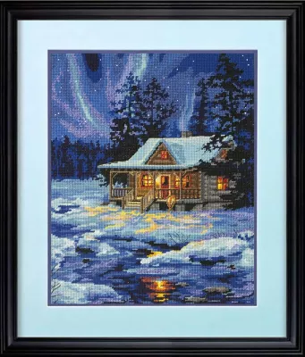 71-20072 Набор для вышивания Домик под зимним небом (Winter Sky Cabin), 38 x 45 см, Dimensions