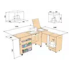 Стол для швейной машины и оверлока Комфорт-3