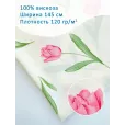 Штапель ткань, вискоза 100%, 1 м, 120 гр/м2, ширина 145 см, тюльпаны — фото 1