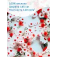 Штапель ткань, вискоза 100%, 1 м, 120 гр/м2, ширина 145 см, ромашки — фото 1