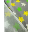 Бязь, ткань для шитья, 100% хлопок, ширина 150 см, 1 м, цвет звезды на бежевом — фото 4