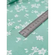 Шифон, ткань для шитья с принтом, 100% полиэстер, ширина 150см, 1 м, цвет букетики на бирюзовом — фото 3