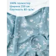 Шифон, ткань для шитья с принтом, 100% полиэстер, ширина 150см, 1 м, цвет букетики на голубом — фото 1