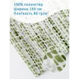 Шифон, ткань для шитья с принтом, 100% полиэстер, ширина 150см, 1 м, цвет штрихи зеленые — фото 1