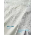 Кружево широкое 120 см, ткань для шитья, 100% полиэстер, 1 м, цвет гладиолусы, айвори — фото 2
