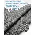 Твид шерстяной, костюмно-пальтовая ткань, 1 метр, плотность 320 г/м², ширина 150 см, цвет светло-серый, темно-коричневый — фото 1