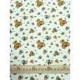 Ткань для шитья Индийский хлопок, 100% хлопок, ширина 150 см, 1 м, цвет мишки, зеленый фон — фото 3