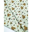 Ткань для шитья Индийский хлопок, 100% хлопок, ширина 150 см, 1 м, цвет мишки, зеленый фон — фото 4