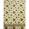 Ткань для шитья Индийский хлопок, 100% хлопок, ширина 150 см, 1 м, цвет мишки, бежевый фон — фото 3