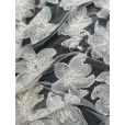 3D вышивка на фатине, ткань для шитья, ширина 150 см, 1 м, цвет 3d вышивка сутаж — фото 4