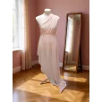 Шифон, ткань для шитья, ширина 150см, 1 м, цвет мелкие цветочки на персиковом — фото 2
