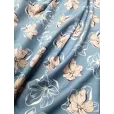 Креп костюмно-плательный, ткань для шитья, ширина 150 см, 1 м, цвет цветы на серо-голубом — фото 2