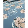 Креп костюмно-плательный, ткань для шитья, ширина 150 см, 1 м, цвет цветы на серо-голубом — фото 4